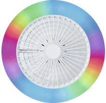 Ventilator de tavan cu inel luminos multicolor