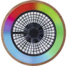 Ventilator de tavan cu iluminare şi cadru din lemn