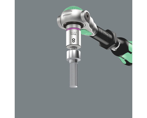 Cheie cu clichet Wera cu cap tubular mărimea 8 și șurub