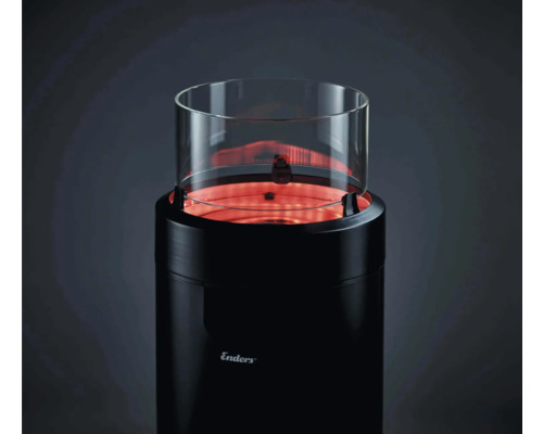 Încălzitor cu cilindru de sticlă și logo Enders