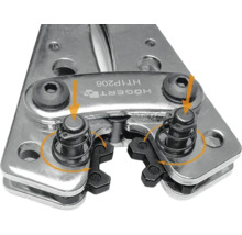 Imagine detaliată a unui clește de sertizat cu arc