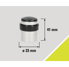 Opriitor de ușă metalic cu dimensiunile de 41 mm înălțime și 33 mm diametru.