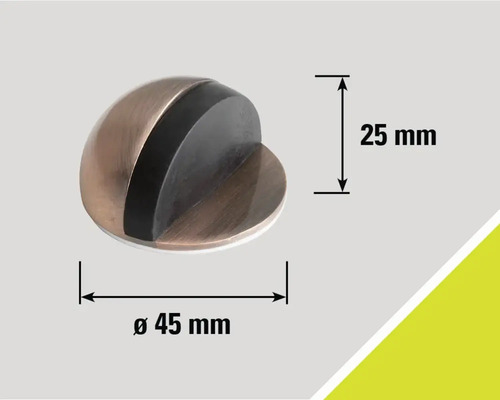 Opriitor de ușă metalic cu un diametru de 45 milimetri și o înălțime de 25 milimetri