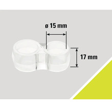 Glisor de mobilă cu diametrul de 15 milimetri și înălțimea de 17 milimetri