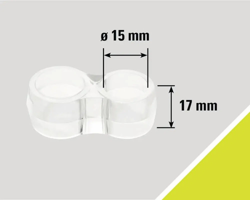 Glisor de mobilă cu diametrul de 15 milimetri și înălțimea de 17 milimetri