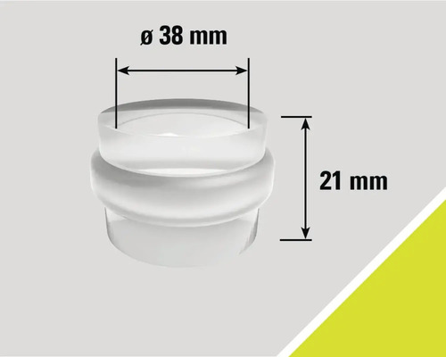 Dop de picior de mobilă cu dimensiunile diametru 38 milimetri și înălțime 21 milimetri