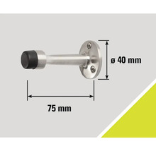 Opriitor de ușă din oțel inoxidabil cu tampon de cauciuc și detalii dimensionale