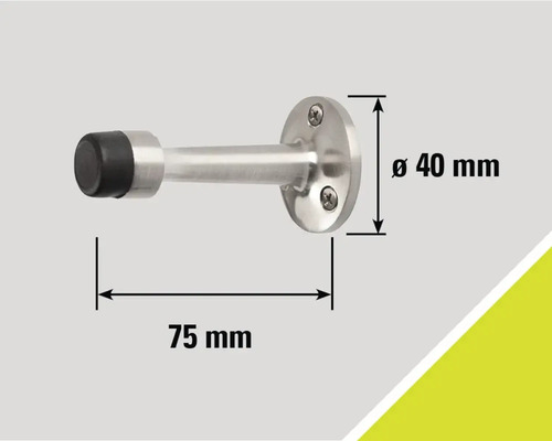 Opriitor de ușă din oțel inoxidabil cu tampon de cauciuc și detalii dimensionale