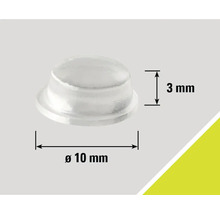 Buffer cu dimensiunile de 3 mm înălțime și 10 mm diametru