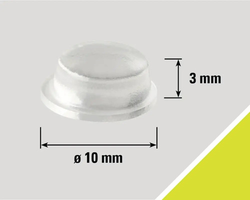 Buffer cu dimensiunile de 3 mm înălțime și 10 mm diametru