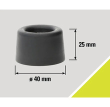 Oprișor de ușă gri din cauciuc cu dimensiunile 25 mm înălțime și 40 mm diametru
