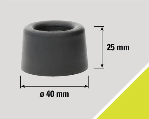 Oprișor de ușă gri din cauciuc cu dimensiunile 25 mm înălțime și 40 mm diametru