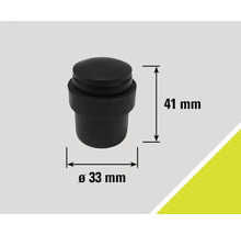 Opriitor de ușă negru din cauciuc cu dimensiunile de 41 mm înălțime și 33 mm diametru