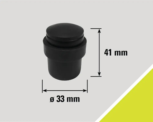 Opriitor de ușă negru din cauciuc cu dimensiunile de 41 mm înălțime și 33 mm diametru