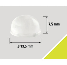 Glisor de mobilier în formă de semisfere cu dimensiunile de 13,5 mm diametru şi 7,5 mm înălţime