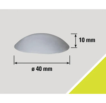 Buton de mobilă emisferic, diametru 40 milimetri