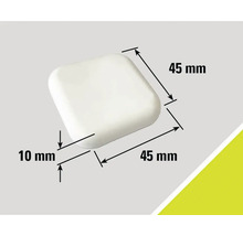 Glisor pătrat pentru mobilă cu dimensiunile 45 x 45 x 10 mm