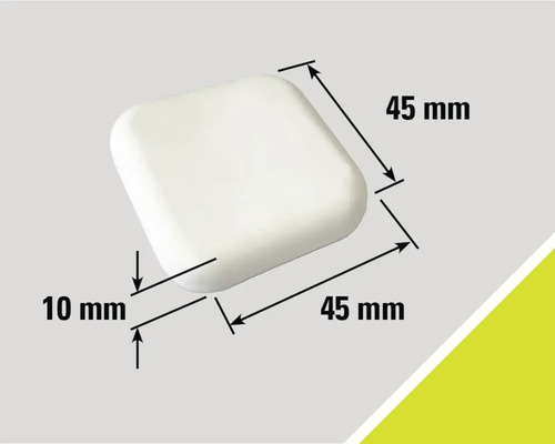Glisor pătrat pentru mobilă cu dimensiunile 45 x 45 x 10 mm