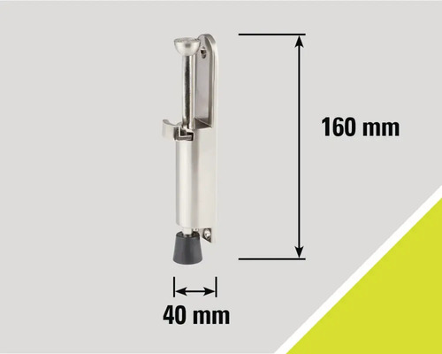 Oprirea ușii din metal cu dimensiunile de 160 mm înălțime și 40 mm lățime