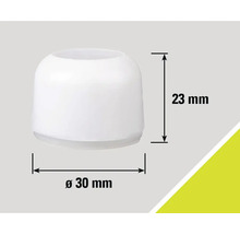 Glisor de mobilă din plastic cu dimensiunile de 30 mm diametru și 23 mm înălțime