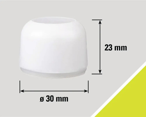Glisor de mobilă din plastic cu dimensiunile de 30 mm diametru și 23 mm înălțime