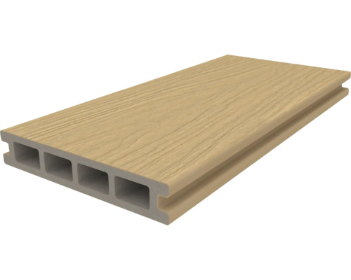 Decking de terasă din compozit lemn-polimer cu profil cu cameră goală