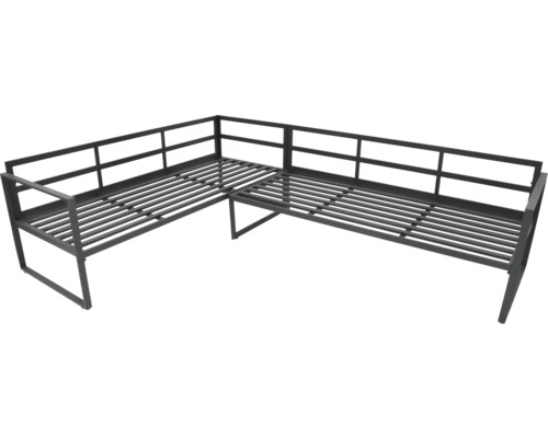 Bancă de colț pentru exterior cu cadru din oțel