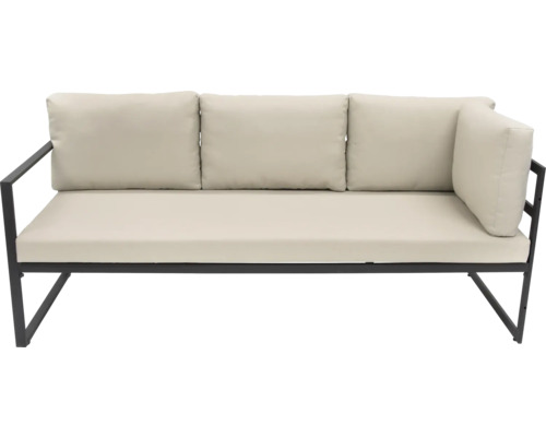 Canapea de exterior cu cadru metalic și perne de șezut și de spătar