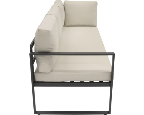 Canapea de grădină cu cadru metalic și tapițerie