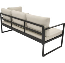 Canapea de grădină cu cadru metalic și perne tapițate