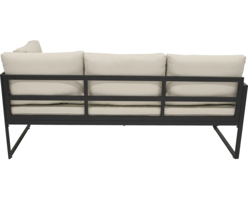 Canapea de grădină cu cadru metalic și perne tapițate