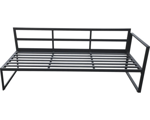 Bancă de grădină metalică cu somieră cu lamele pentru exterior