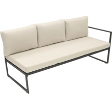 Bancă de grădină cu perne tapițate și cadru metalic