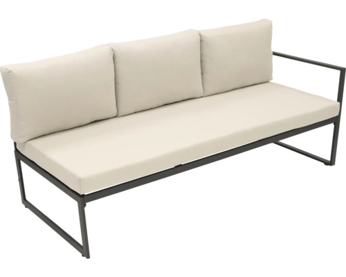 Bancă de grădină cu perne tapițate și cadru metalic