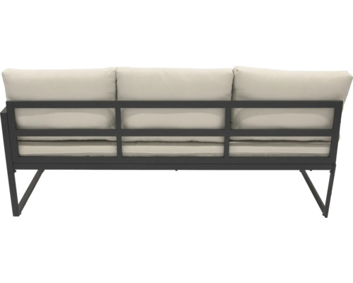 Canapea de grădină cu cadru metalic și perne tapițate
