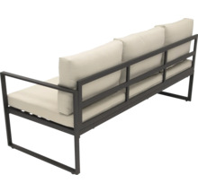 Set de grădină cu trei locuri, cadru metalic și tapițerie