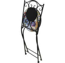 Măsuță laterală pliabilă din metal cu blat mozaicat