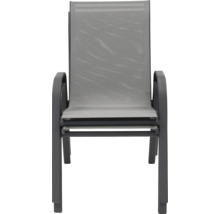 Scaun de grădină gri stivuibil cu braț