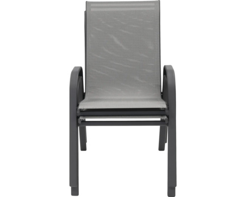 Scaun de grădină gri stivuibil cu braț