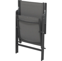 Scaun de grădină pliat cu tapițerie textilă și cadru metalic