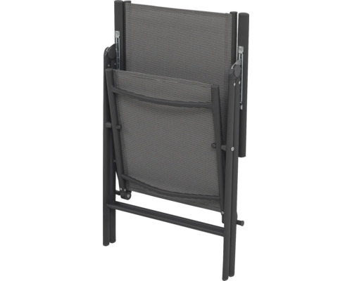 Scaun de grădină pliat cu tapițerie textilă și cadru metalic