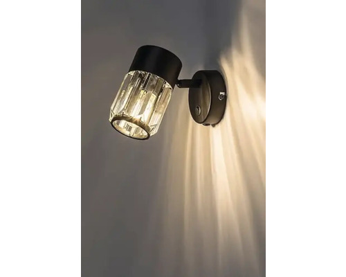 Lumină de perete cu abajur din sticlă de cristal