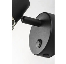 Lumină de perete pivotantă din metal cu întrerupător