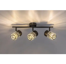 Lumină de plafon cu trei spoturi și sticlă