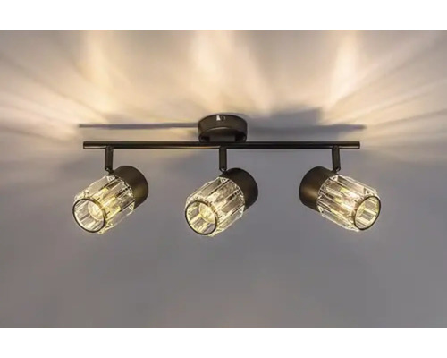 Lumină de plafon cu trei spoturi și sticlă