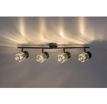 Lumină de plafon cu patru spoturi și elemente de cristal