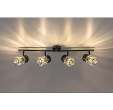 Lumină de tavan cu patru spoturi și abajururi prismatice