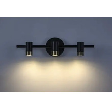 Lumină de perete neagră cu trei spoturi