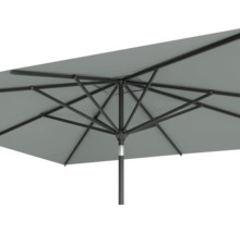 Vizualizare detaliată a umbrelei de soare dreptunghiulare cu cadru metalic