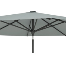 Imagine detaliată cu o umbrelă de soare gri cu cadru din oțel